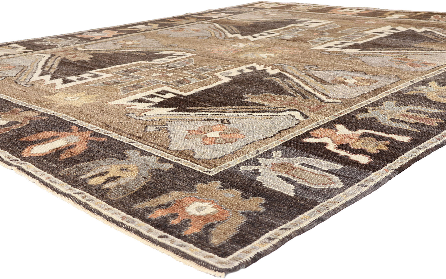 9 x 10 - Brown New Turkish Kars Rug - 54040