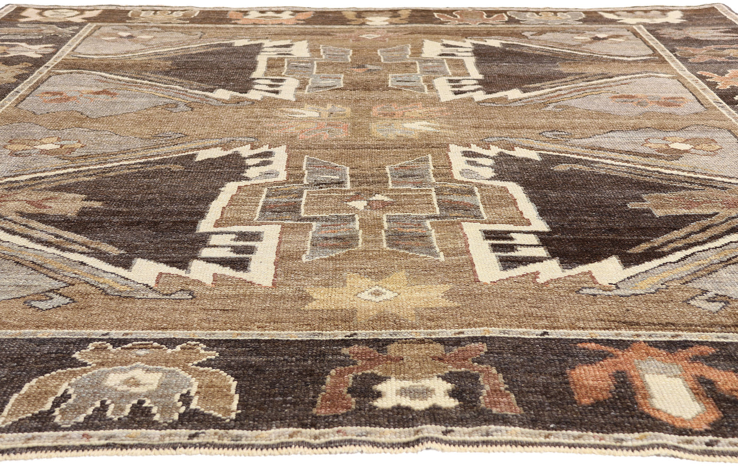 9 x 10 - Brown New Turkish Kars Rug - 54040