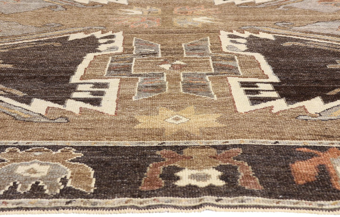 9 x 10 - Brown New Turkish Kars Rug - 54040