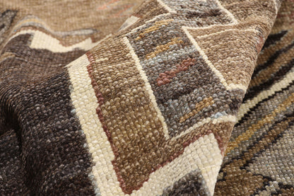 9 x 10 - Brown New Turkish Kars Rug - 54040