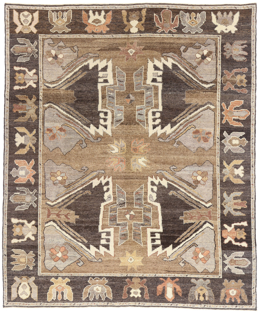 9 x 10 - Brown New Turkish Kars Rug - 54040