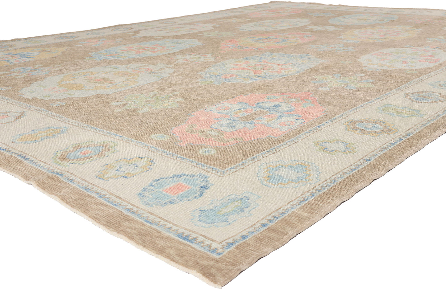 10 x 14 Brown Modern Turkish Oushak Rug 54042