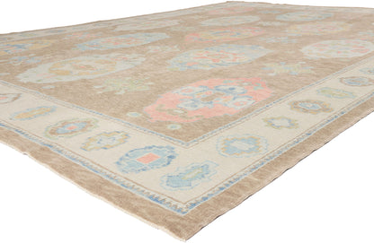 10 x 14 Brown Modern Turkish Oushak Rug 54042