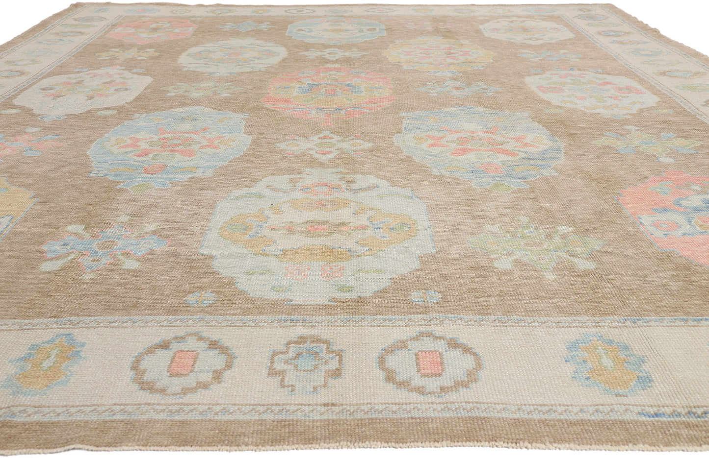 10 x 14 Brown Modern Turkish Oushak Rug 54042