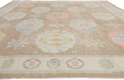 10 x 14 Brown Modern Turkish Oushak Rug 54042