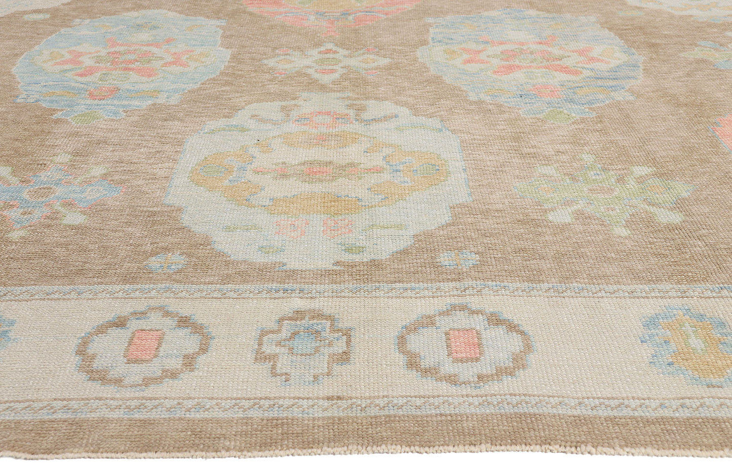 10 x 14 Brown Modern Turkish Oushak Rug 54042