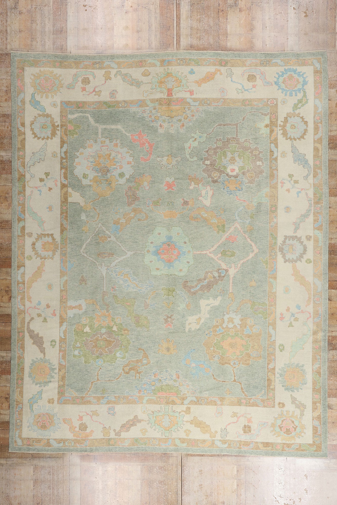 12 x 15 - Light Blue New Oushak Rug - 54043