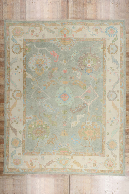 12 x 15 - Light Blue New Oushak Rug - 54043