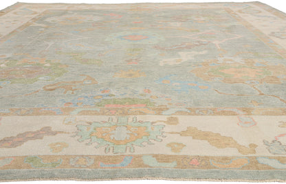 12 x 15 - Light Blue New Oushak Rug - 54043