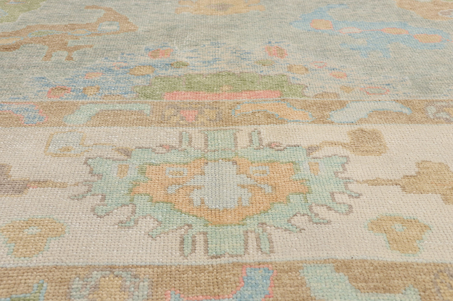 12 x 15 - Light Blue New Oushak Rug - 54043