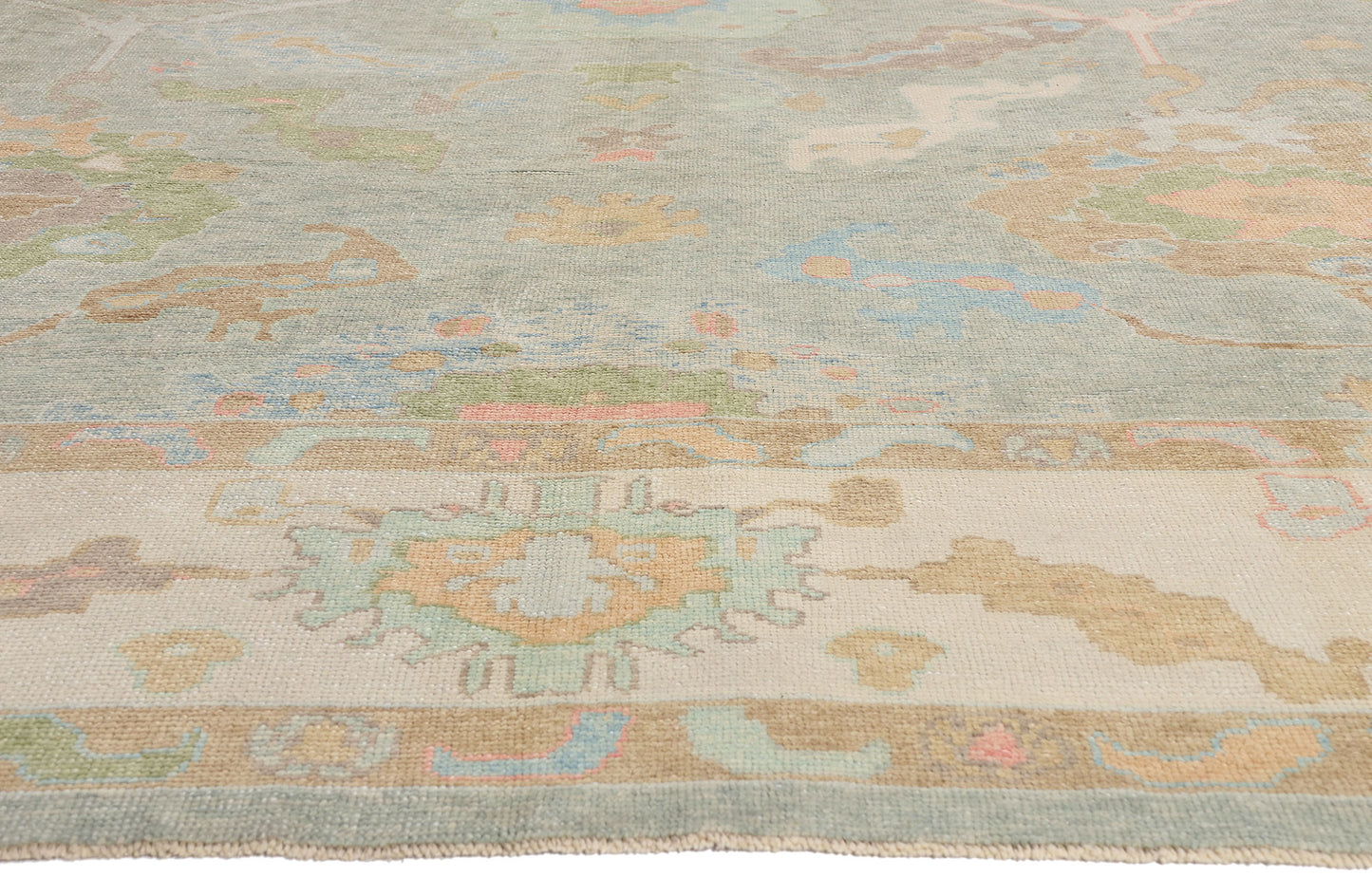 12 x 15 - Light Blue New Oushak Rug - 54043