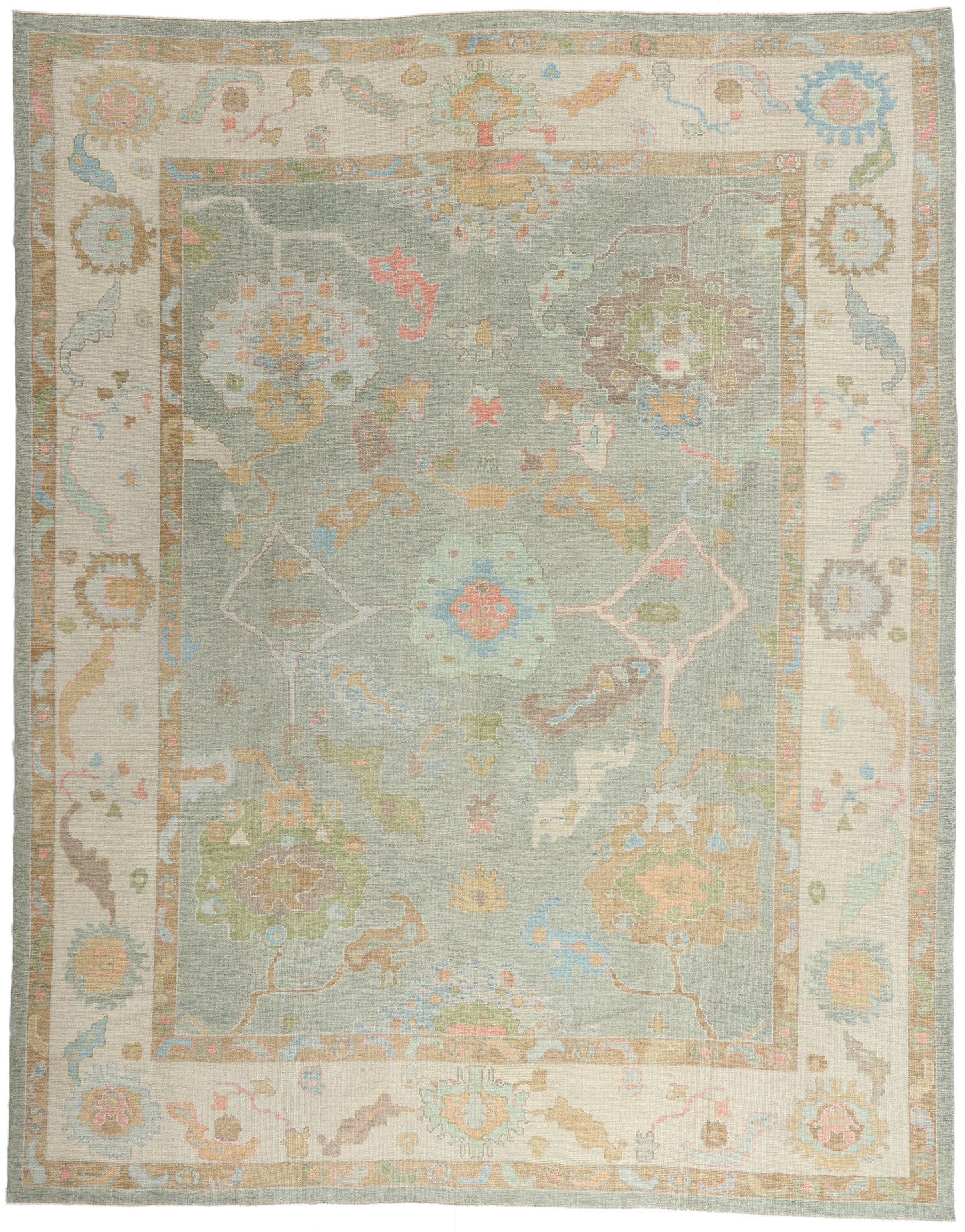 12 x 15 - Light Blue New Oushak Rug - 54043