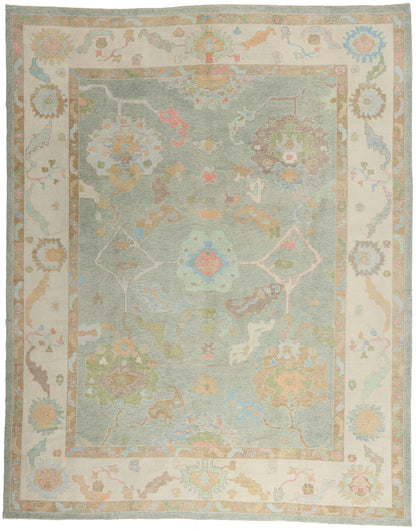12 x 15 - Light Blue New Oushak Rug - 54043