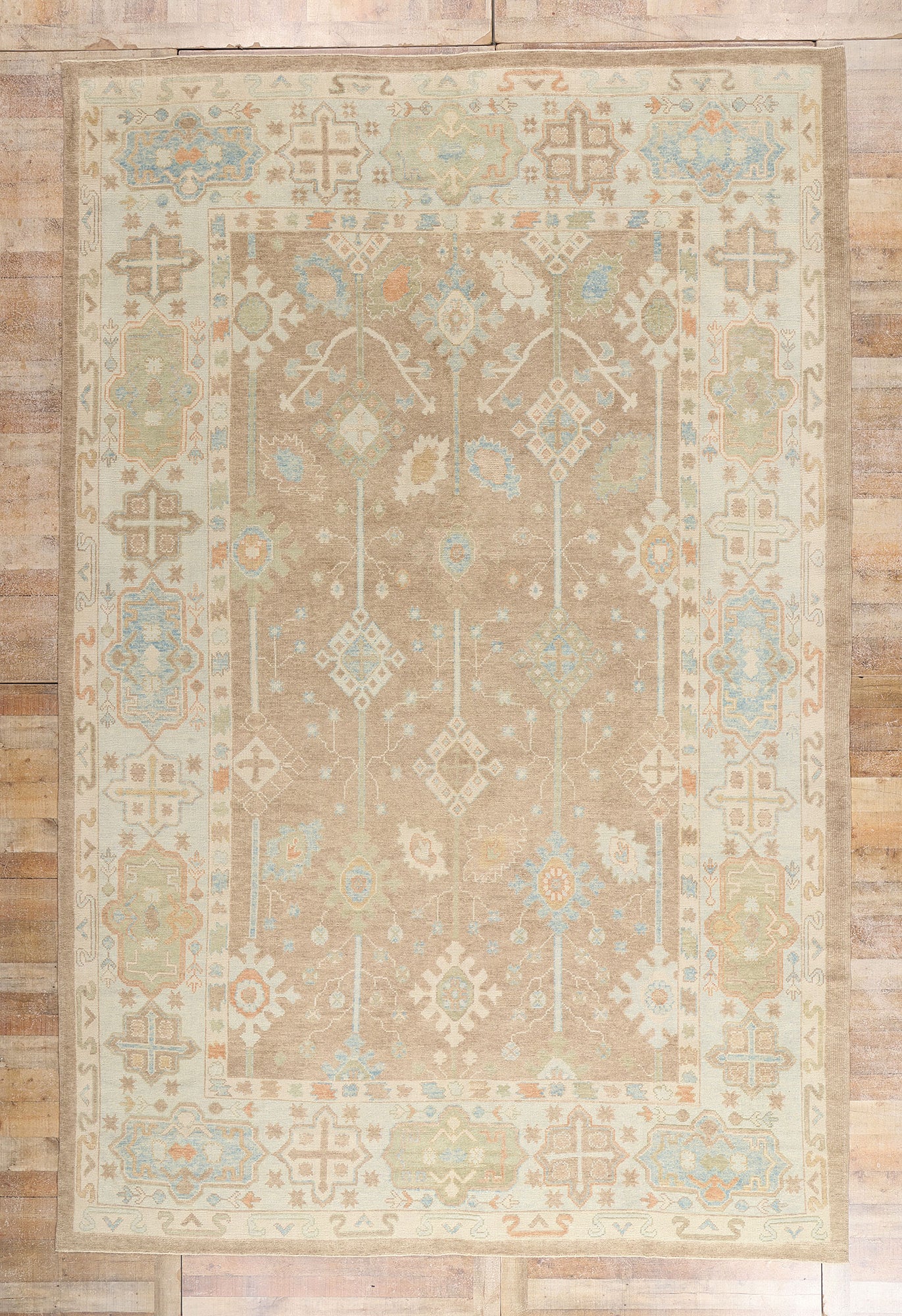 10 x 15 -  Tan New Turkish Oushak Rug - 54045