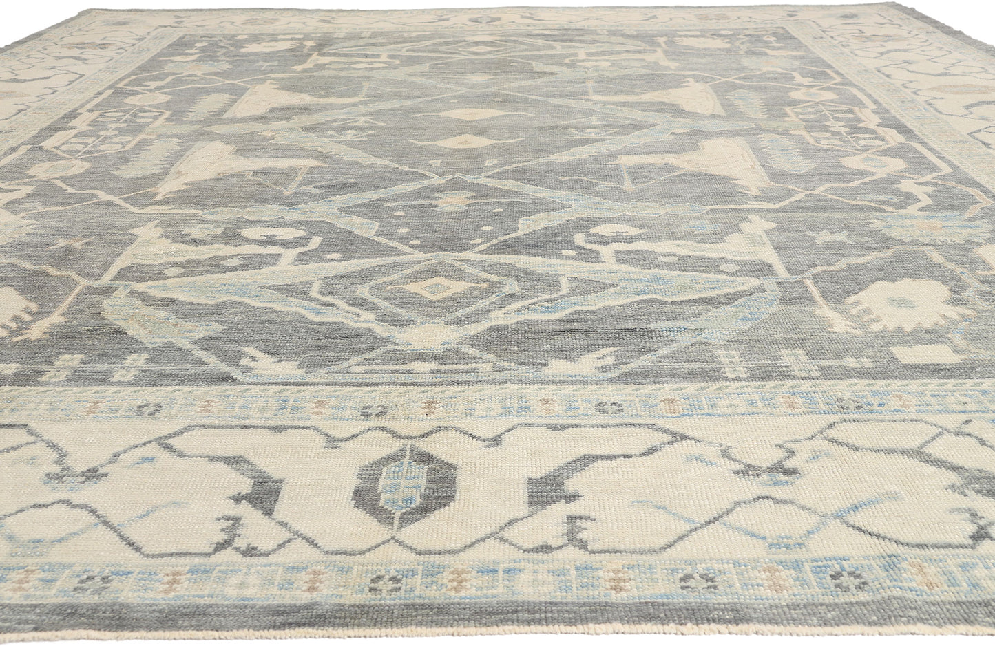 12 x 16 - Charcoal Dark Gray New Oushak Rug - 54046