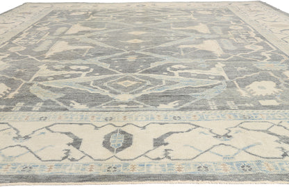 12 x 16 - Charcoal Dark Gray New Oushak Rug - 54046