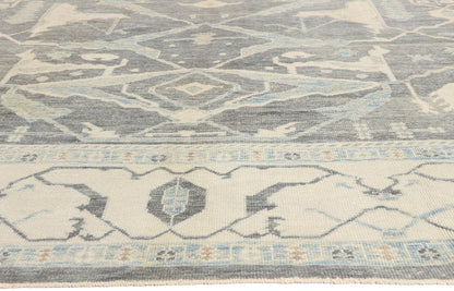 12 x 16 - Charcoal Dark Gray New Oushak Rug - 54046