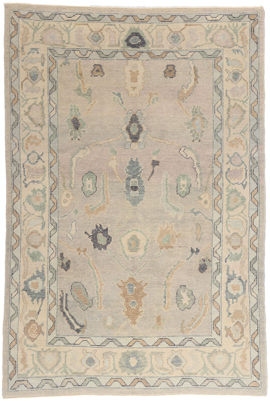 6 x 9 - Gray New Oushak Rug - 54048
