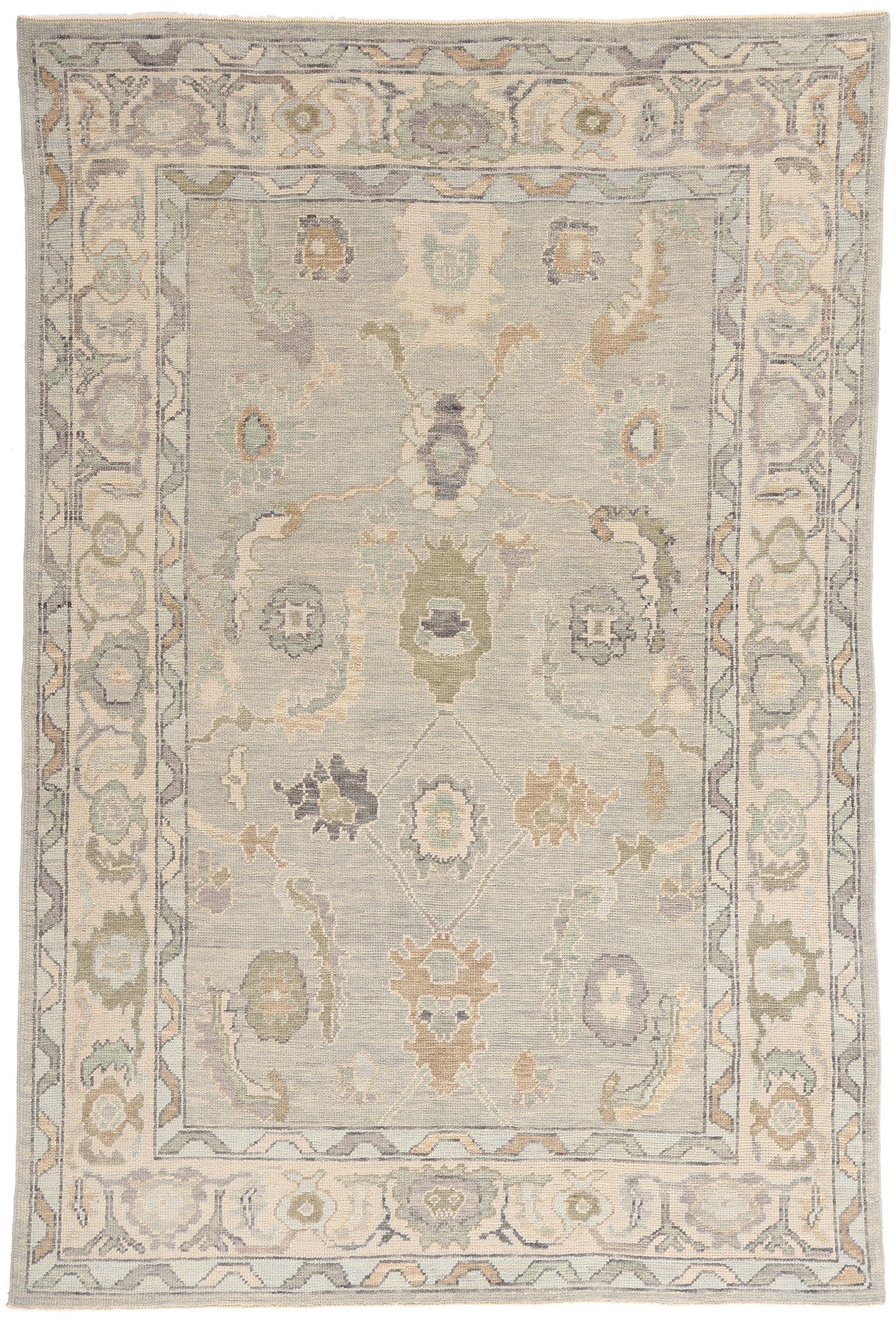 6 x 9 - Gray New Oushak Rug - 54049