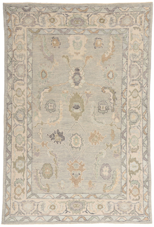 6 x 9 - Gray New Oushak Rug - 54049