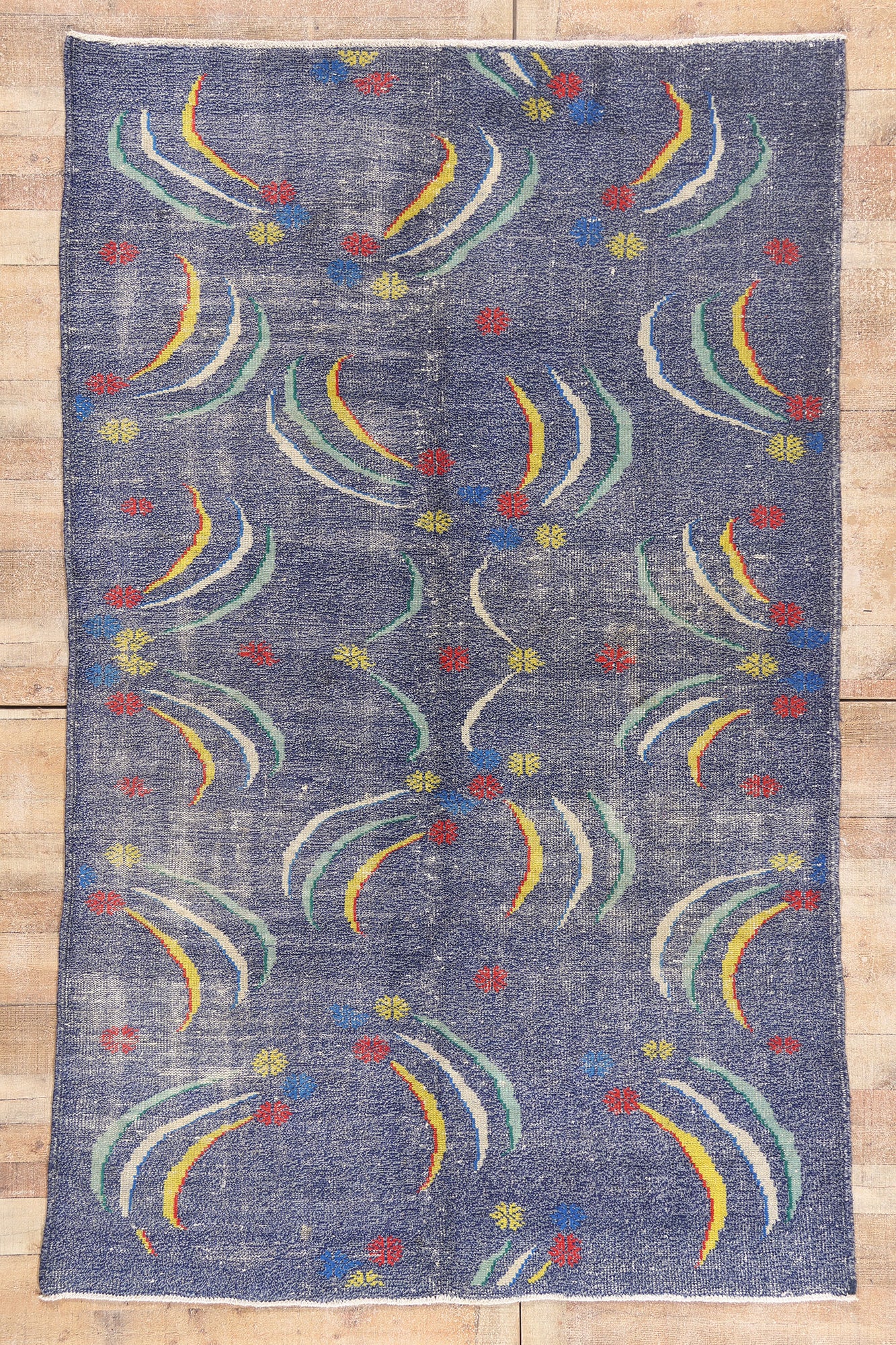 6 x 10 - Blue Vintage Turkish Sivas Rug - 54050