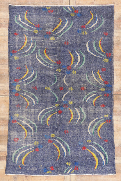 6 x 10 - Blue Vintage Turkish Sivas Rug - 54050
