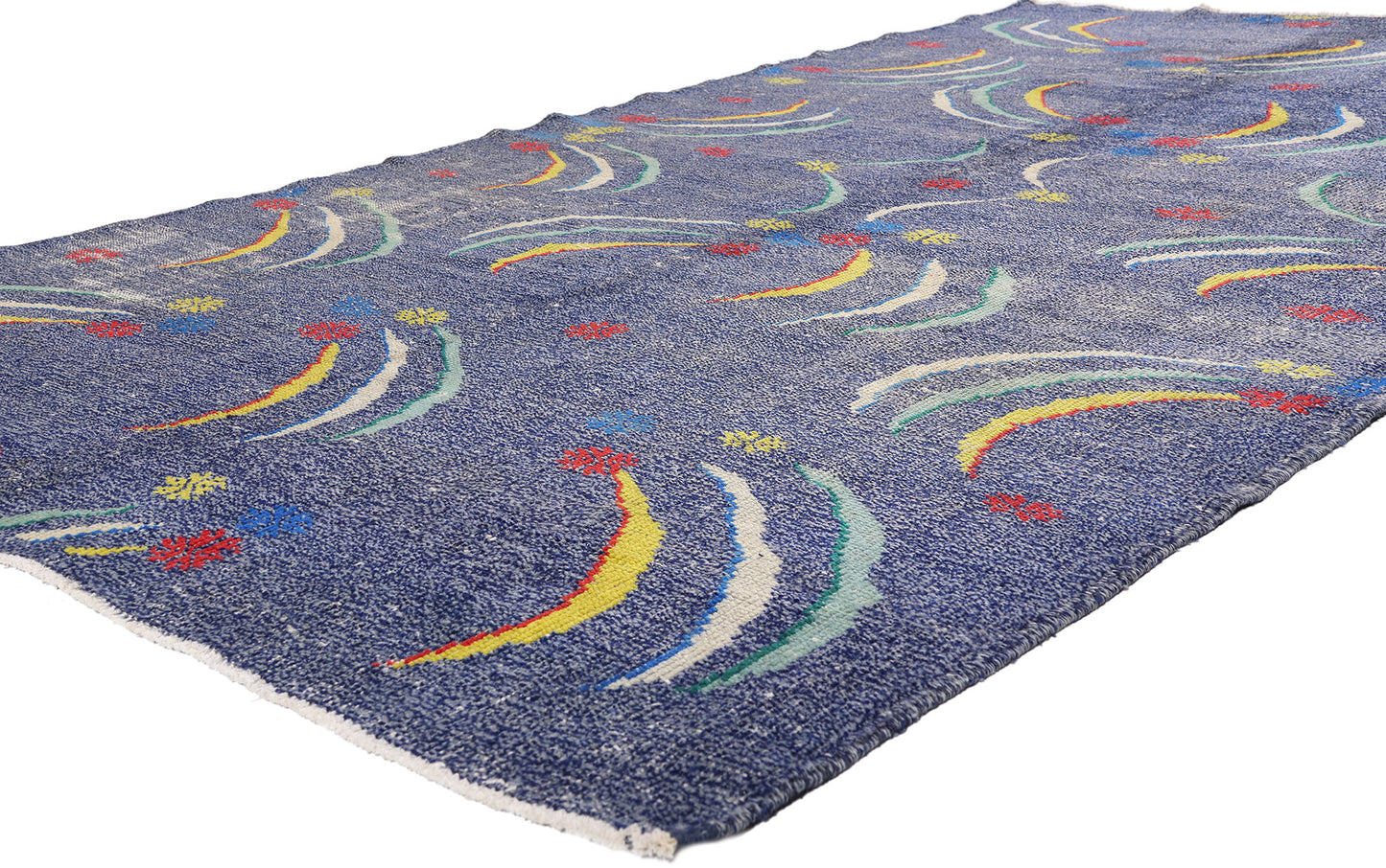 6 x 10 - Blue Vintage Turkish Sivas Rug - 54050