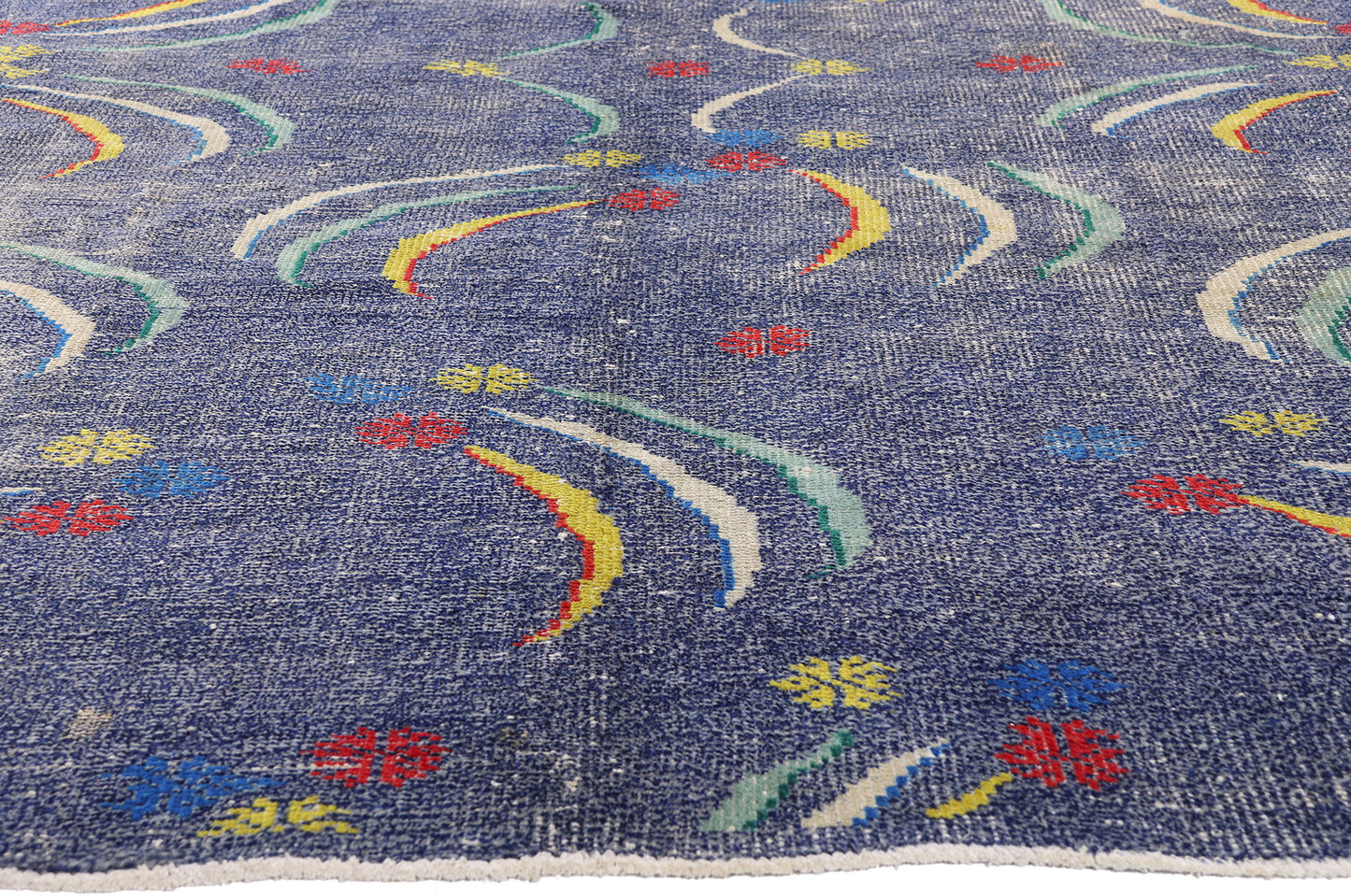 6 x 10 - Blue Vintage Turkish Sivas Rug - 54050