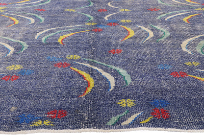 6 x 10 - Blue Vintage Turkish Sivas Rug - 54050