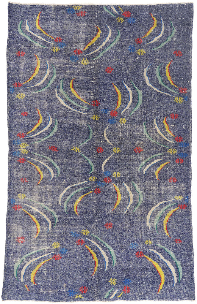 6 x 10 - Blue Vintage Turkish Sivas Rug - 54050