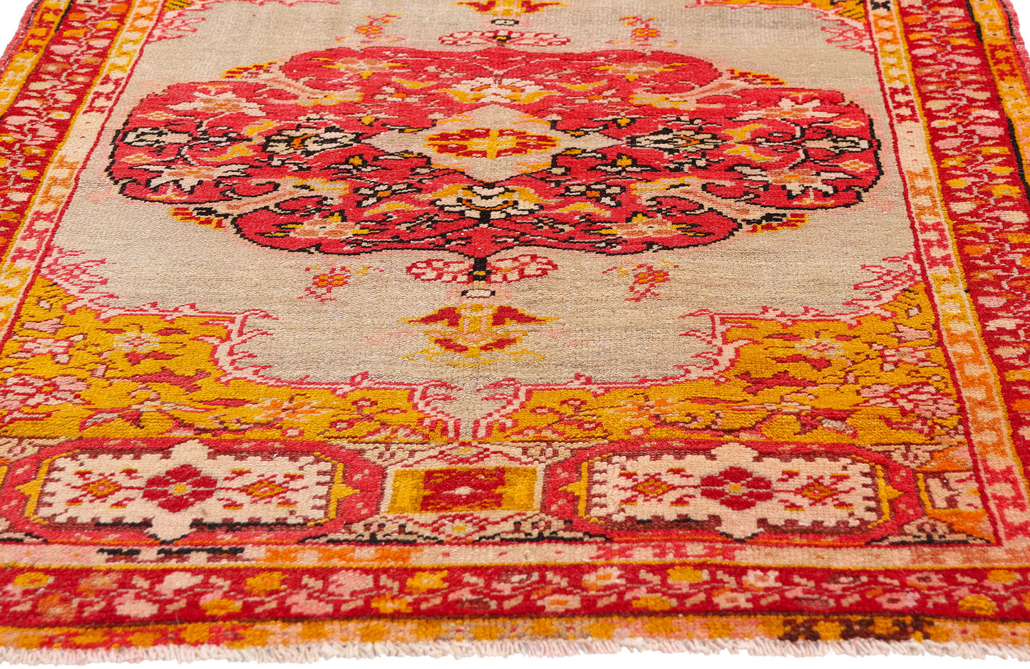 3 x 5 - Beige Antique Turkish Oushak Rug - 54052