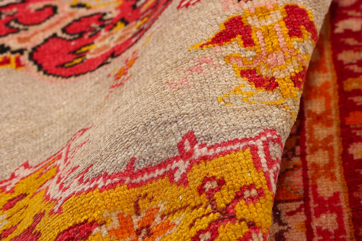 3 x 5 - Beige Antique Turkish Oushak Rug - 54052