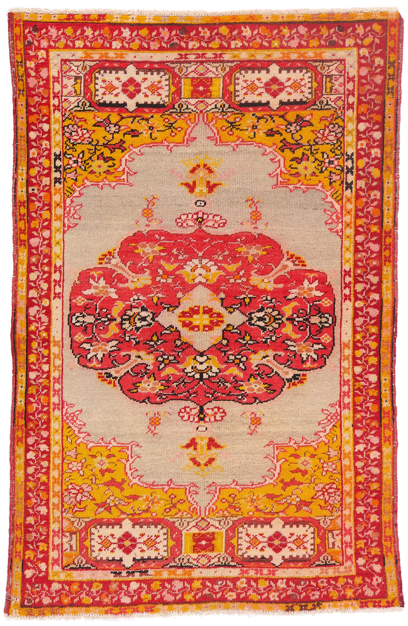 3 x 5 - Beige Antique Turkish Oushak Rug - 54052