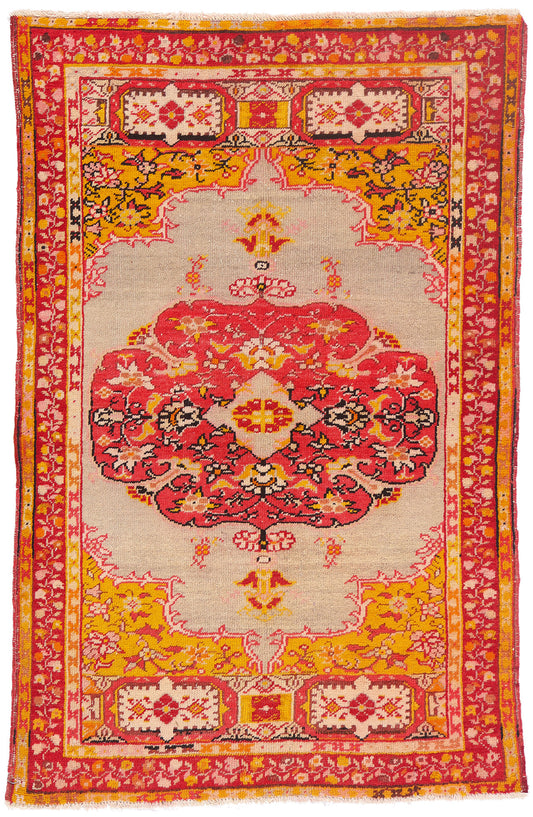 3 x 5 - Beige Antique Turkish Oushak Rug - 54052