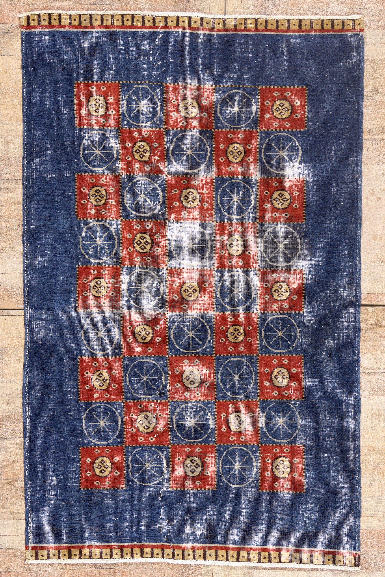 5 x 7 - Blue Vintage Turkish Sivas Rug - 54053