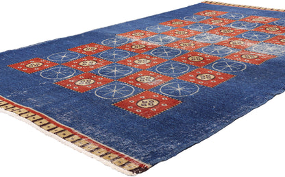 5 x 7 - Blue Vintage Turkish Sivas Rug - 54053