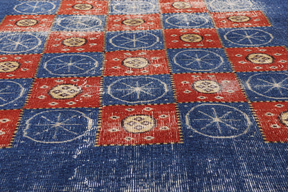 5 x 7 - Blue Vintage Turkish Sivas Rug - 54053