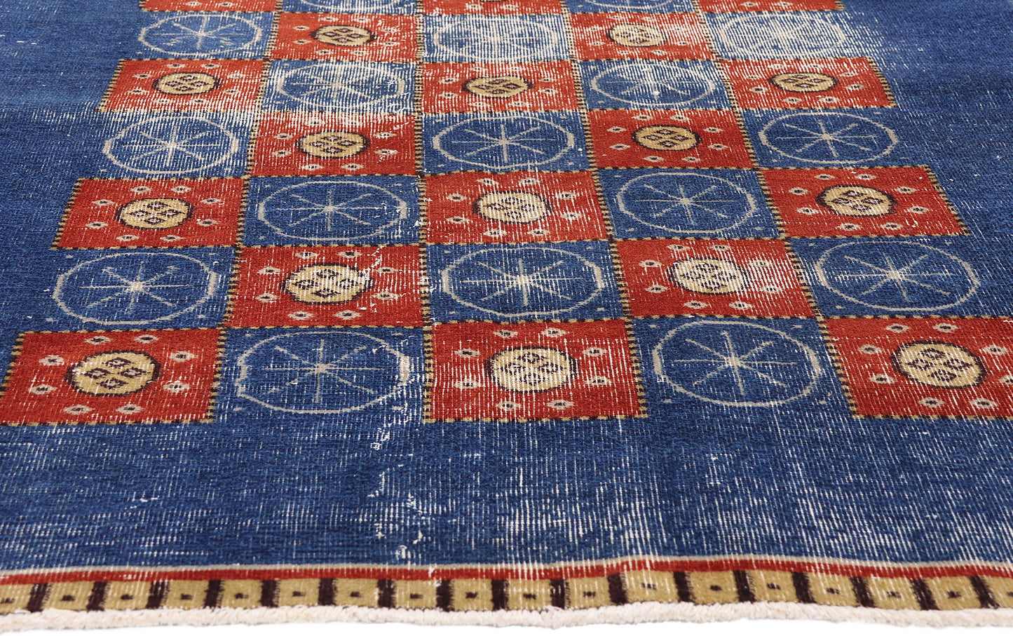 5 x 7 - Blue Vintage Turkish Sivas Rug - 54053