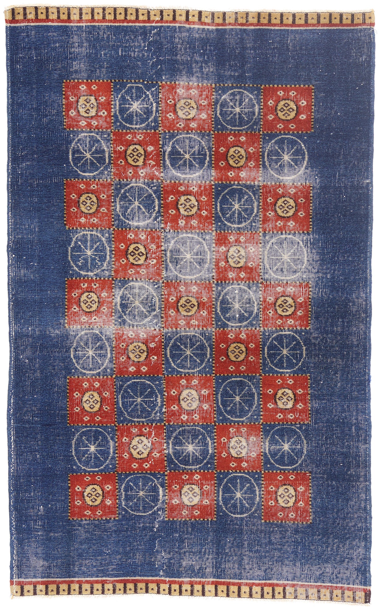 5 x 7 - Blue Vintage Turkish Sivas Rug - 54053