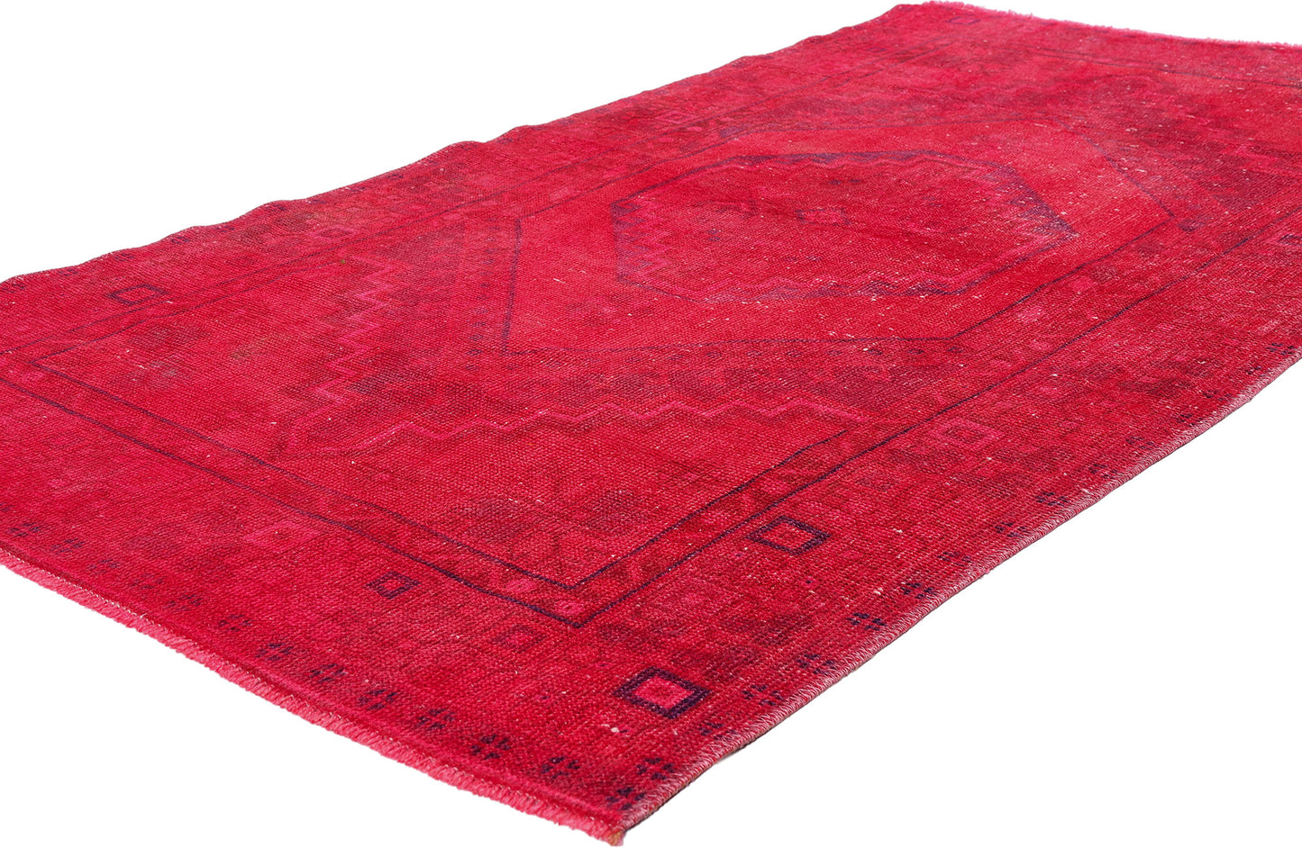 4 x 7 - Red Vintage Turkish Overdyed Rug - 54056