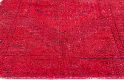 4 x 7 - Red Vintage Turkish Overdyed Rug - 54056