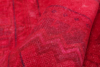 4 x 7 - Red Vintage Turkish Overdyed Rug - 54056