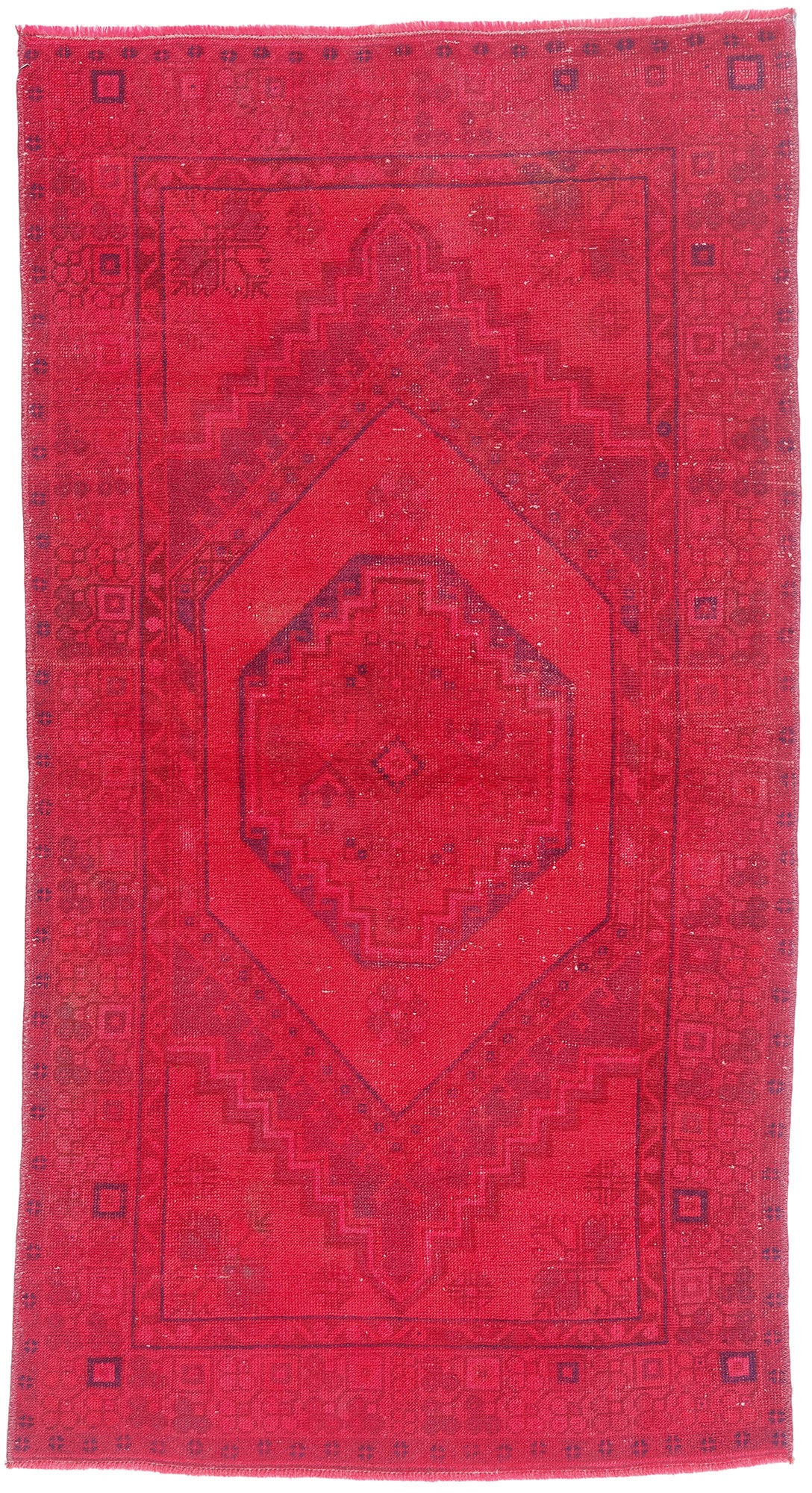 4 x 7 - Red Vintage Turkish Overdyed Rug - 54056