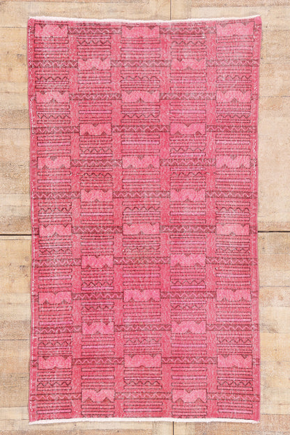 4 x 6 - Pink Vintage Turkish Overdyed Sivas Rug - 54057