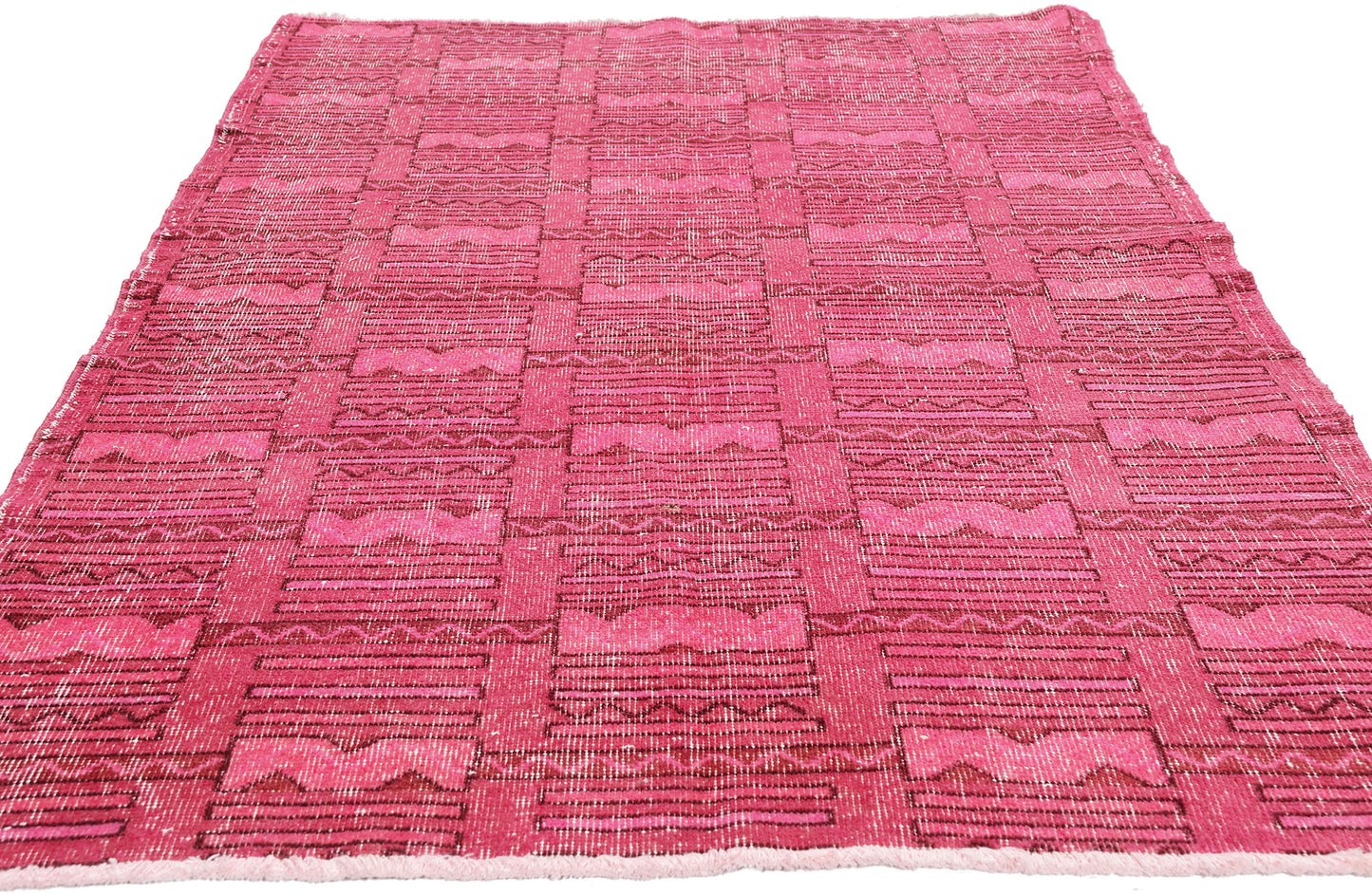 4 x 6 - Pink Vintage Turkish Overdyed Sivas Rug - 54057