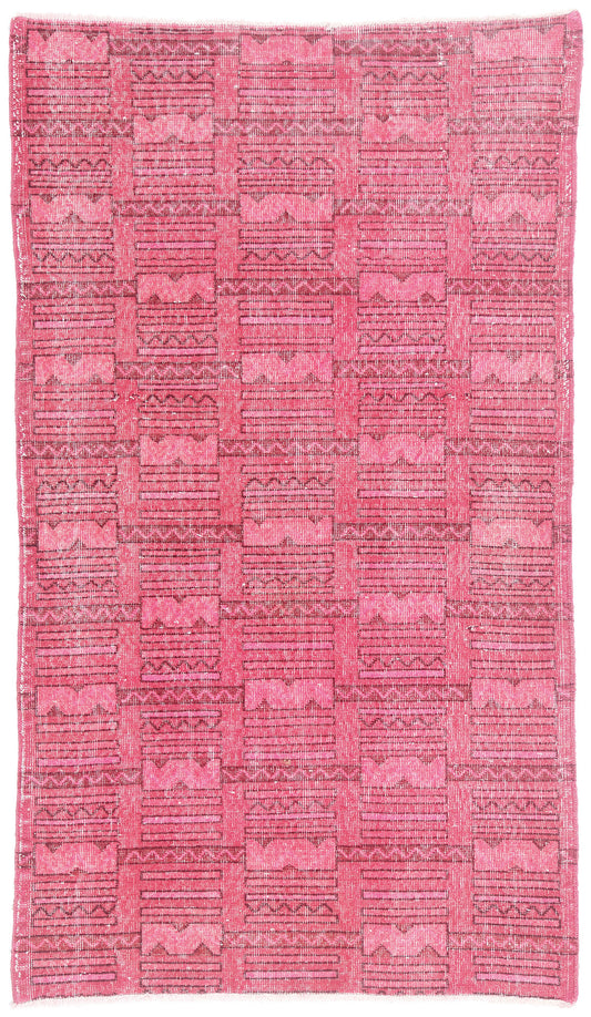4 x 6 - Pink Vintage Turkish Overdyed Sivas Rug - 54057