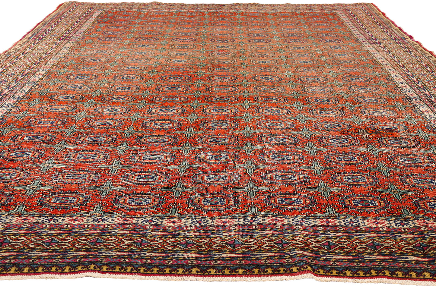 7 x 11 - Orange Vintage Turkish Sivas Rug - 54058