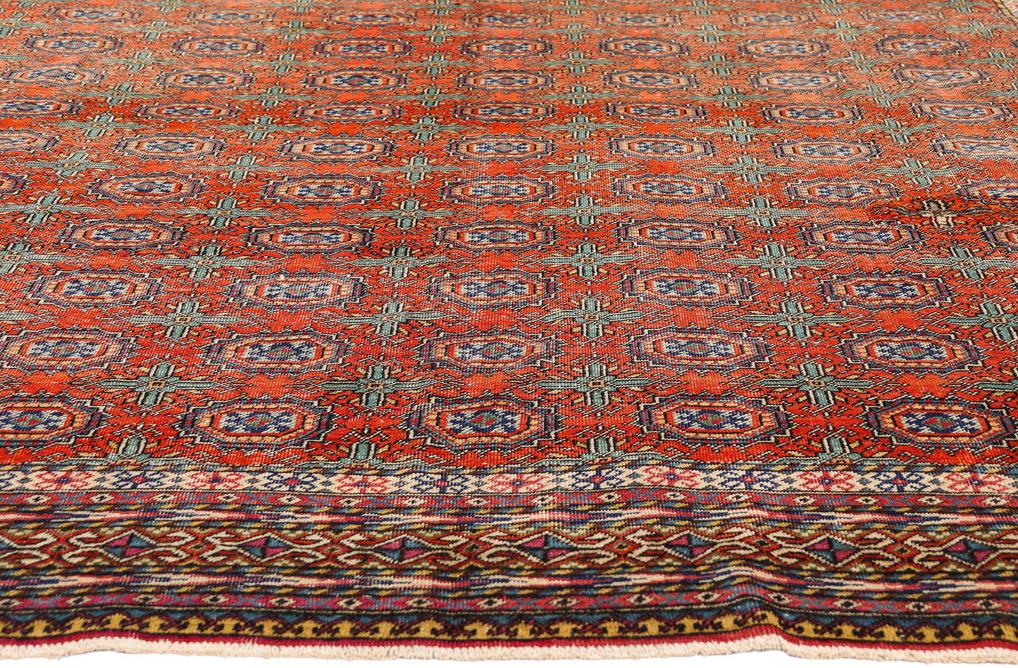 7 x 11 - Orange Vintage Turkish Sivas Rug - 54058