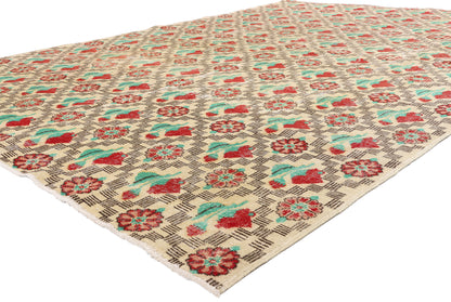 7 x 10 - Ivory Vintage Turkish Sivas Rug - 54059