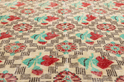 7 x 10 - Ivory Vintage Turkish Sivas Rug - 54059